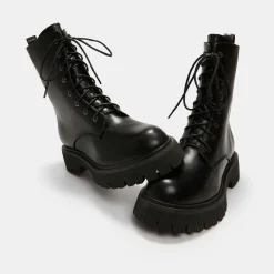 Anchor Black Military Lace Up Boots<KOI footwear