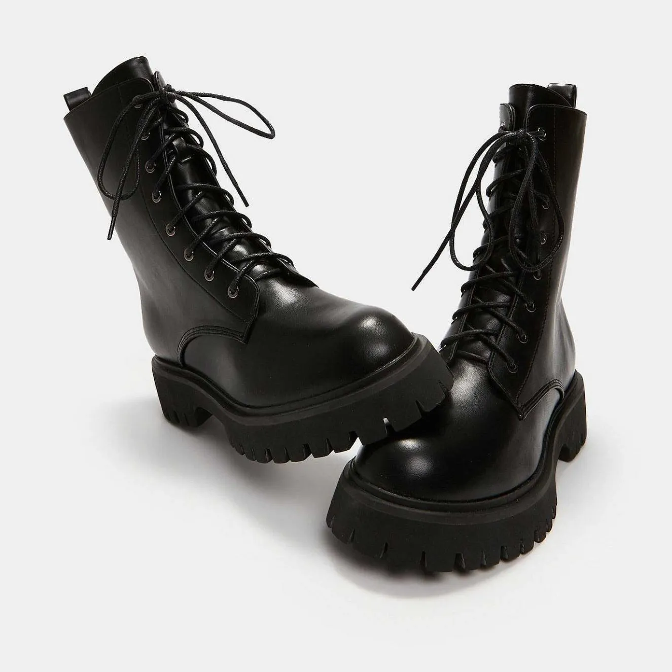 Anchor Black Military Lace Up Boots<KOI footwear