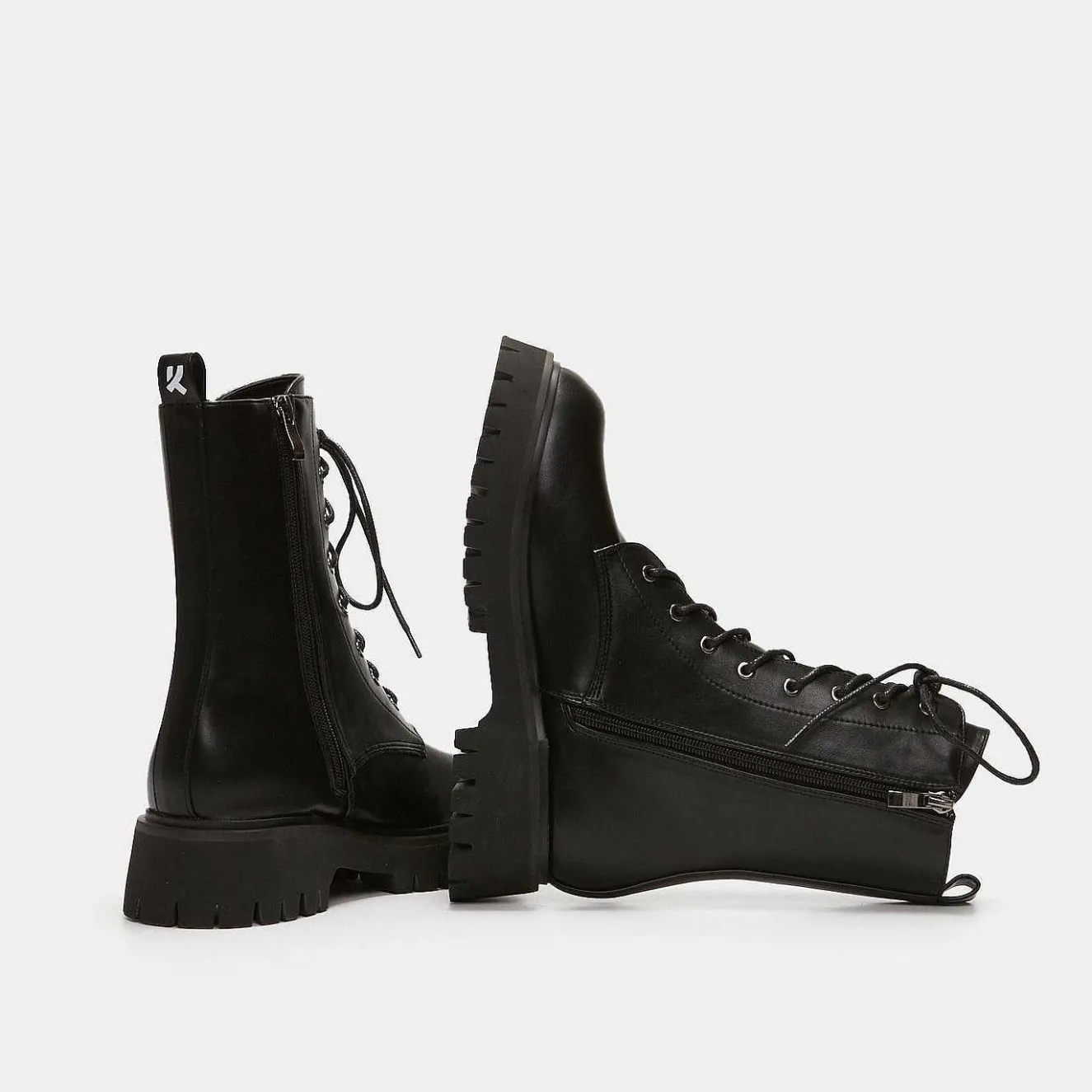 Anchor Black Military Lace Up Boots<KOI footwear