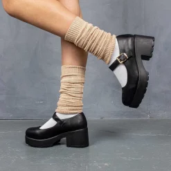 Black Chunky Platform Mary Jane Shoes<KOI footwear