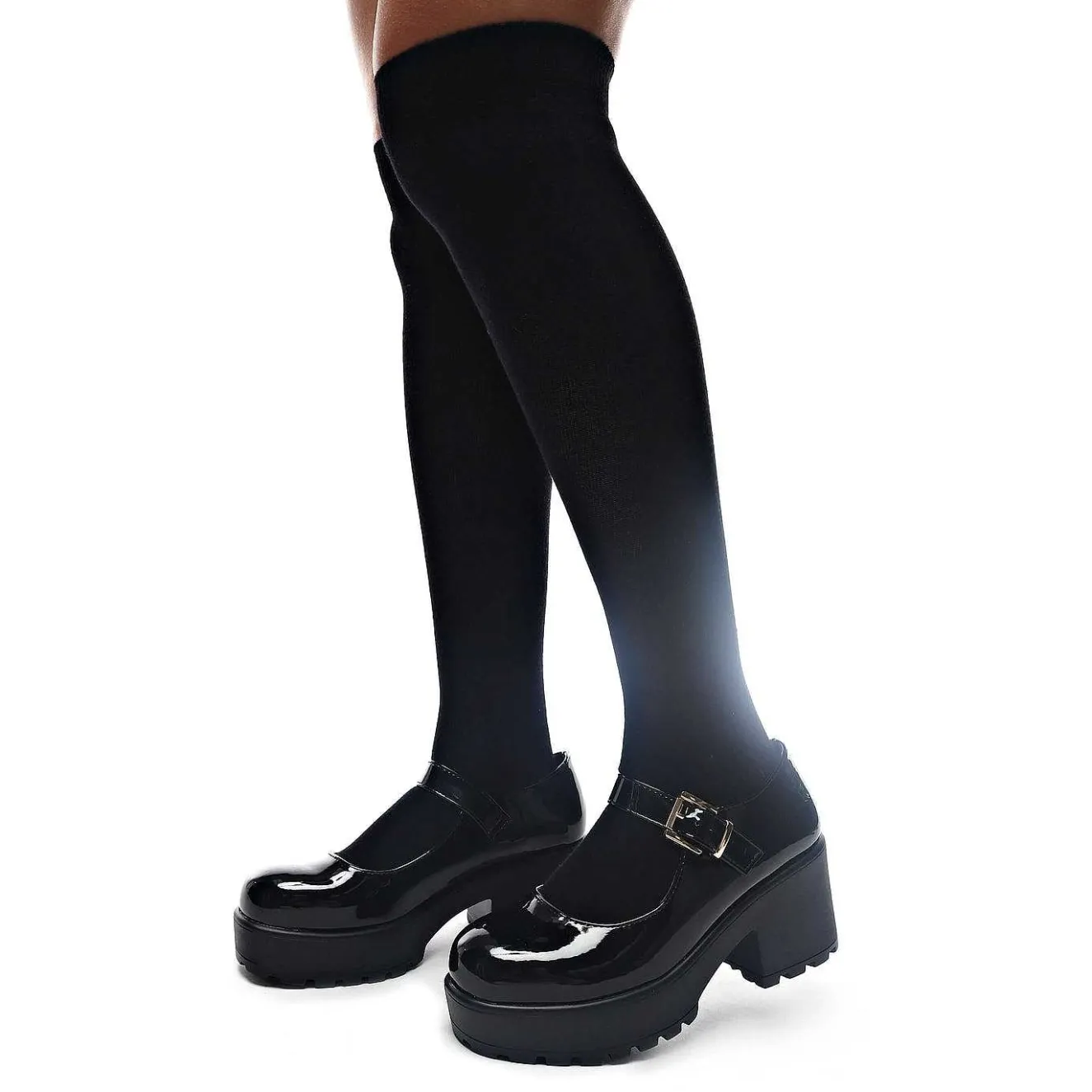 Black Chunky Platform Mary Jane Shoes<KOI footwear Clearance