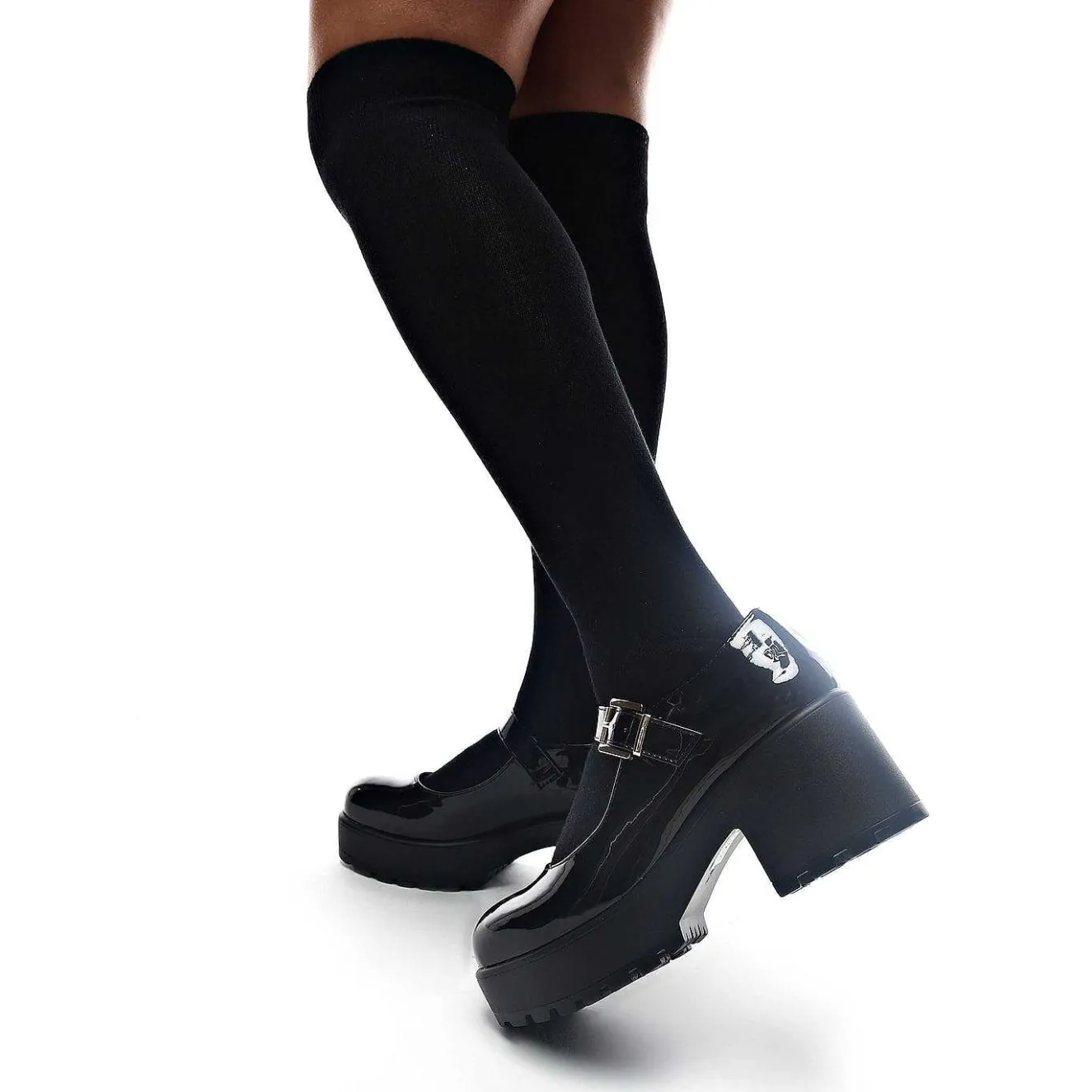 Black Chunky Platform Mary Jane Shoes<KOI footwear Clearance