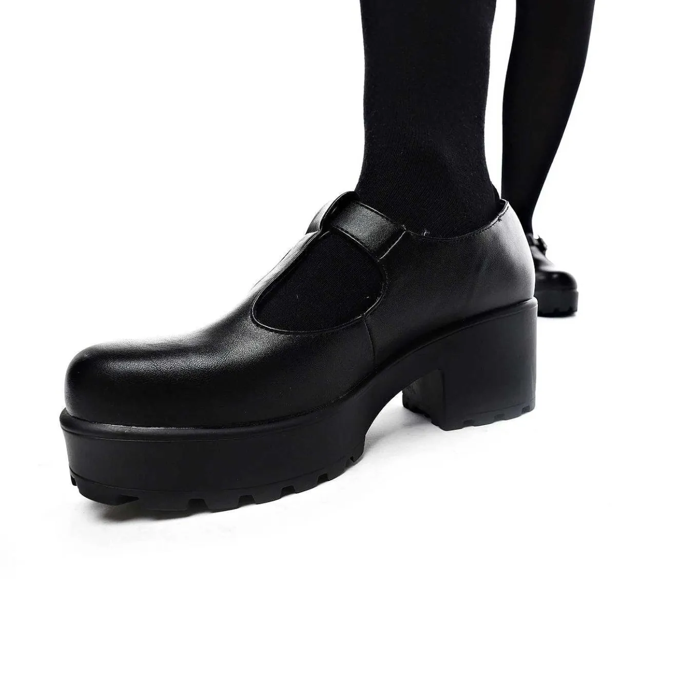 Black Chunky Platform Mary Jane Shoes<KOI footwear Online