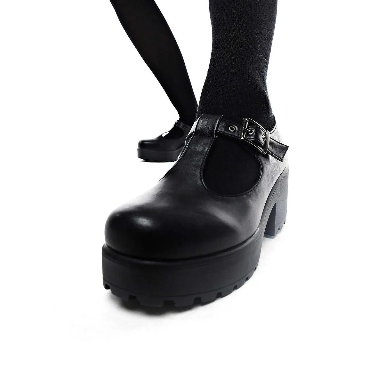 Black Chunky Platform Mary Jane Shoes<KOI footwear Online