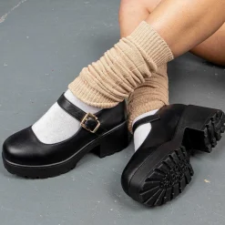 Black Chunky Platform Mary Jane Shoes<KOI footwear Sale