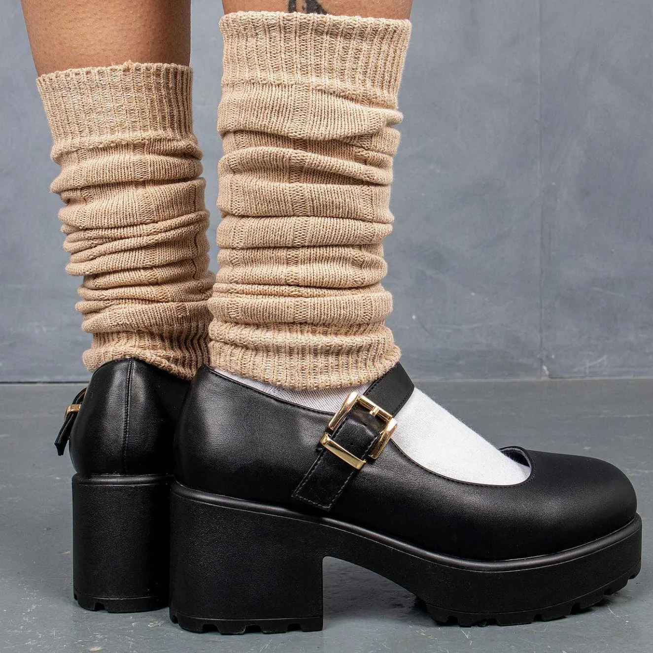 Black Chunky Platform Mary Jane Shoes<KOI footwear Sale