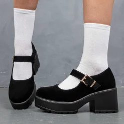 Black Chunky Platform Mary Jane Shoes<KOI footwear Outlet