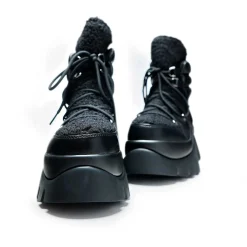 Black Fluffy Vilun Winter Boots |<KOI footwear