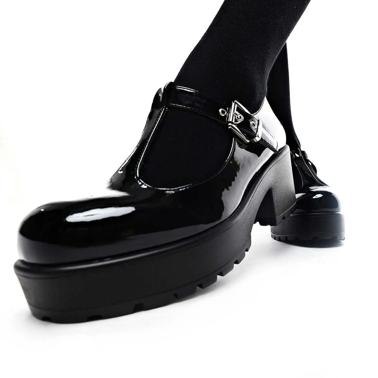 Black Patent Chunky Platform Mary Jane Shoes<KOI footwear Discount