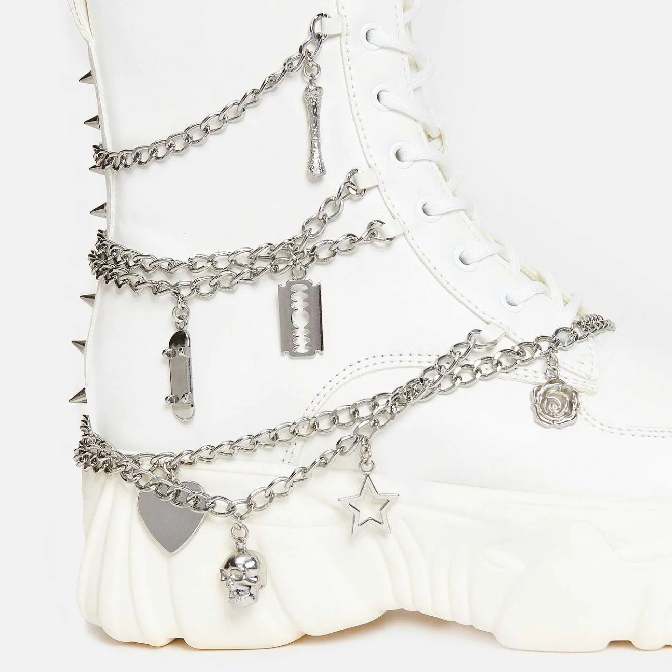 Boned Catch White Mystic Charm Boots<KOI footwear Sale