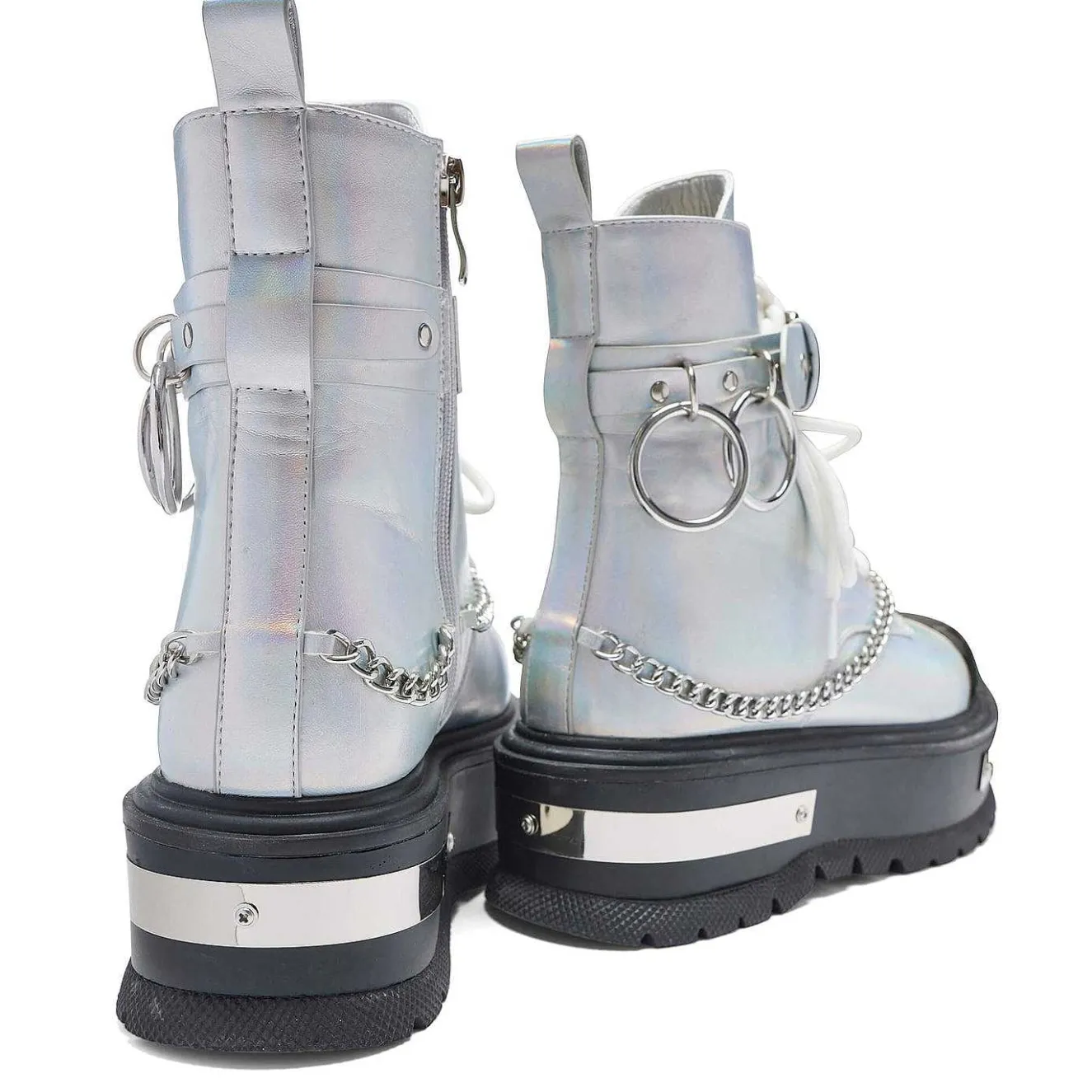 Borin Hardware Platform Boots - Silver Hologram<KOI footwear Hot