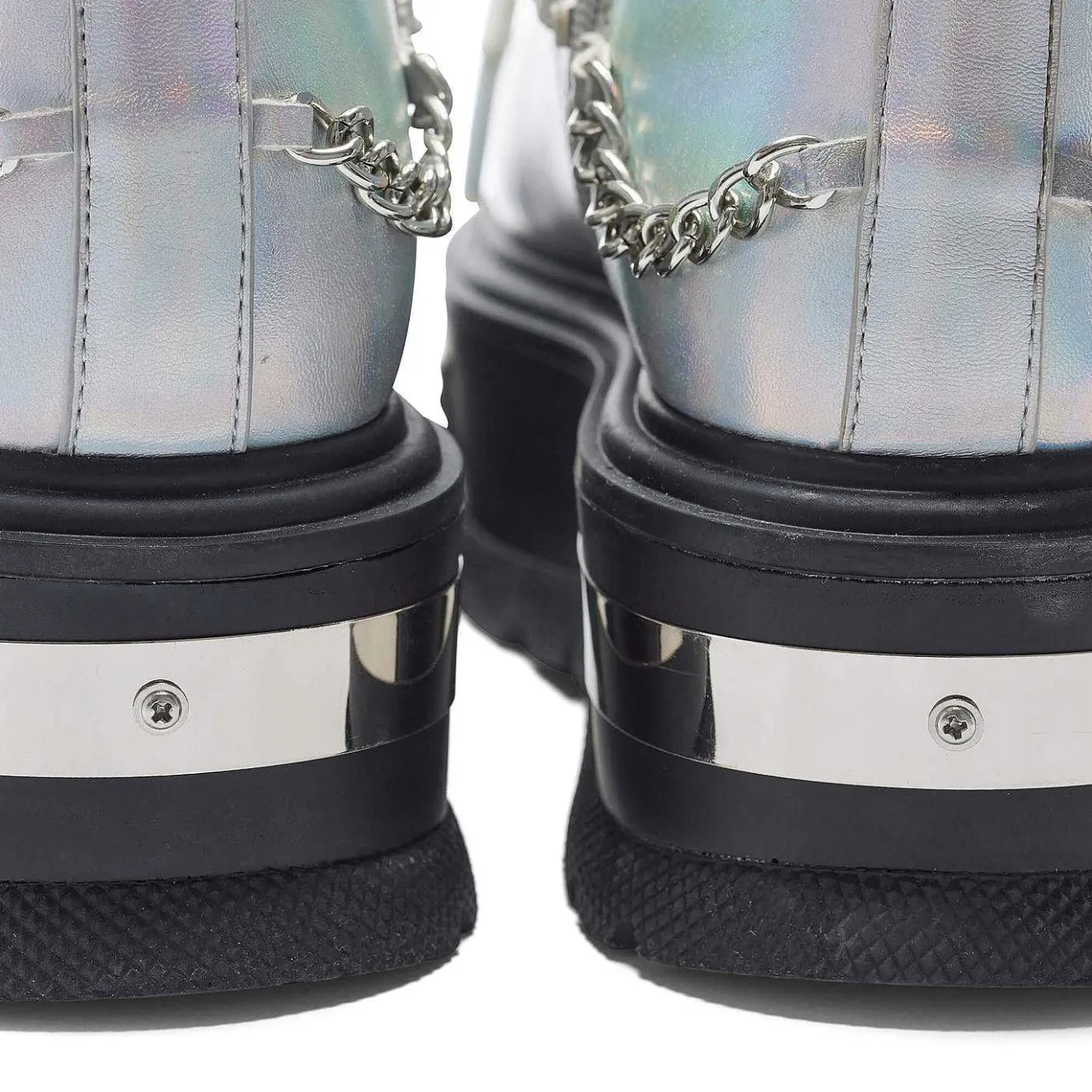 Borin Hardware Platform Boots - Silver Hologram<KOI footwear Hot