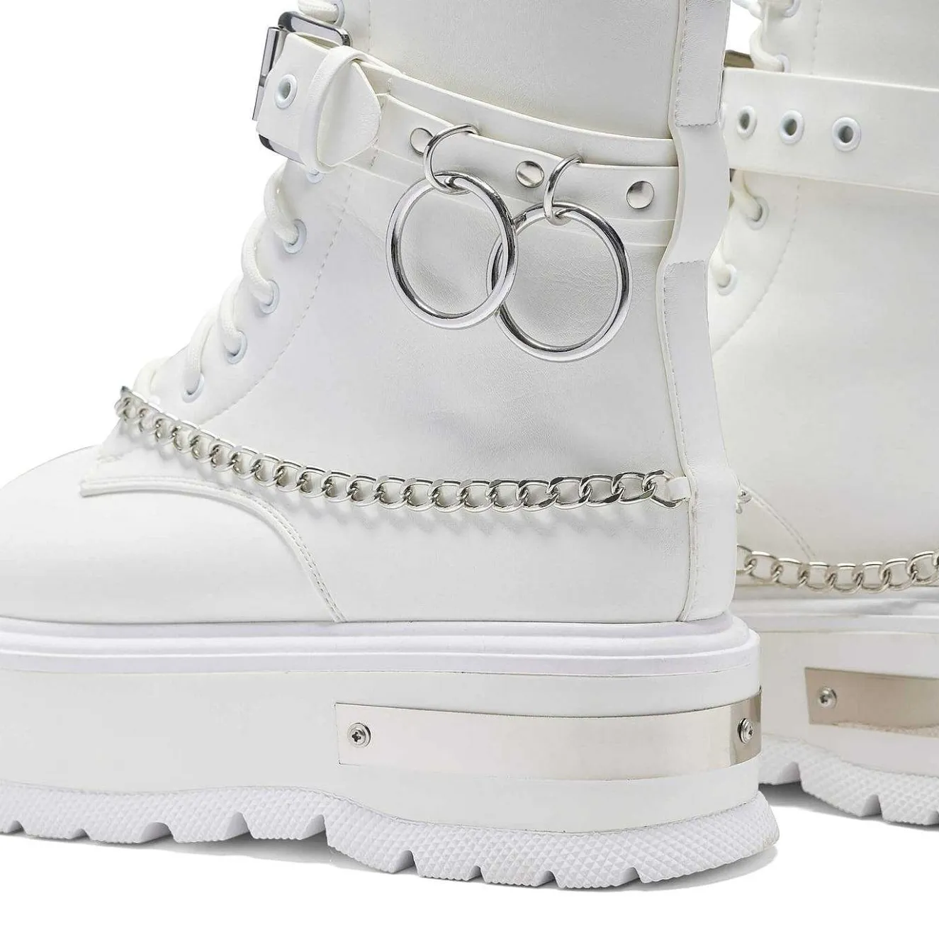 Borin Hardware Platform Boots - White<KOI footwear Clearance