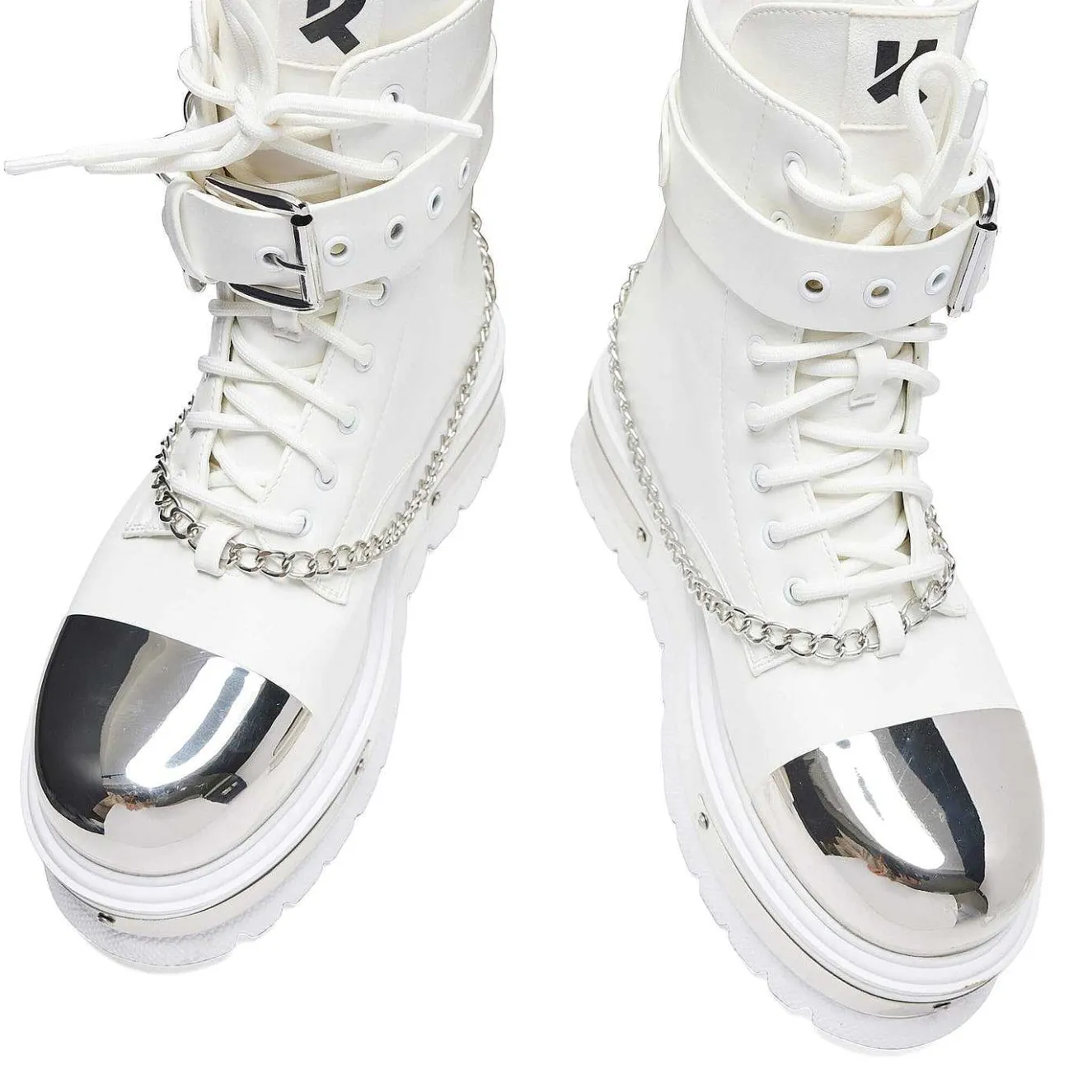 Borin Hardware Platform Boots - White<KOI footwear Clearance