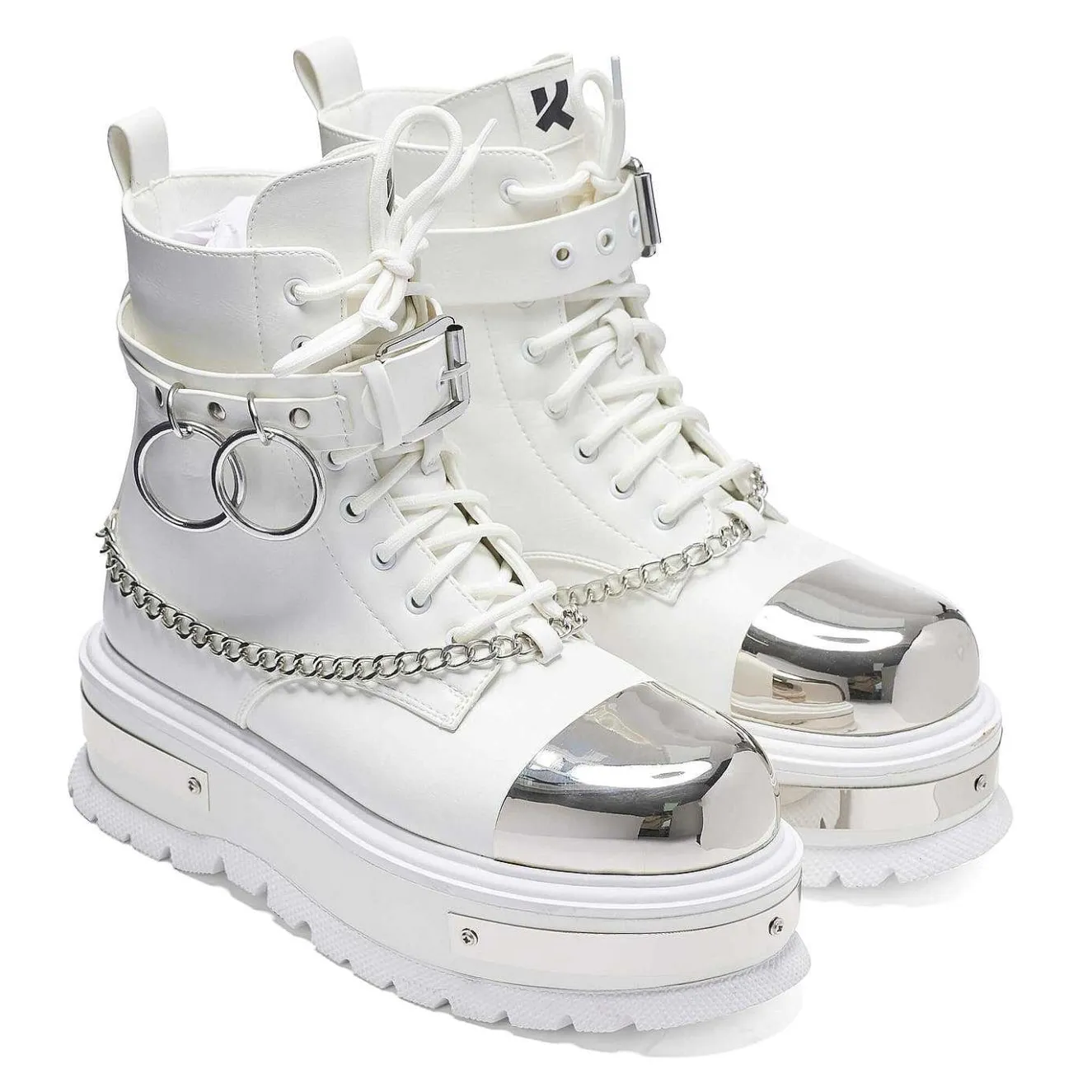 Borin Hardware Platform Boots - White<KOI footwear Clearance