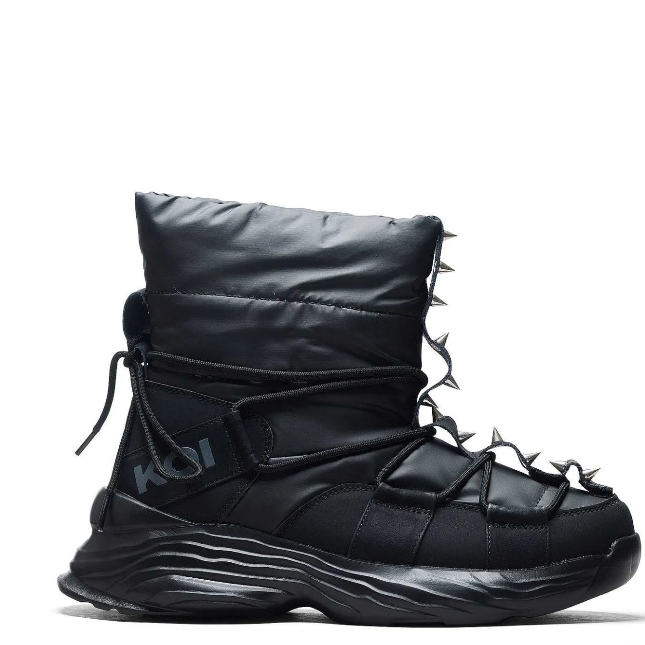 Cauldrife Demons Men'S Spiked Snow Boots - Black |<KOI footwear New