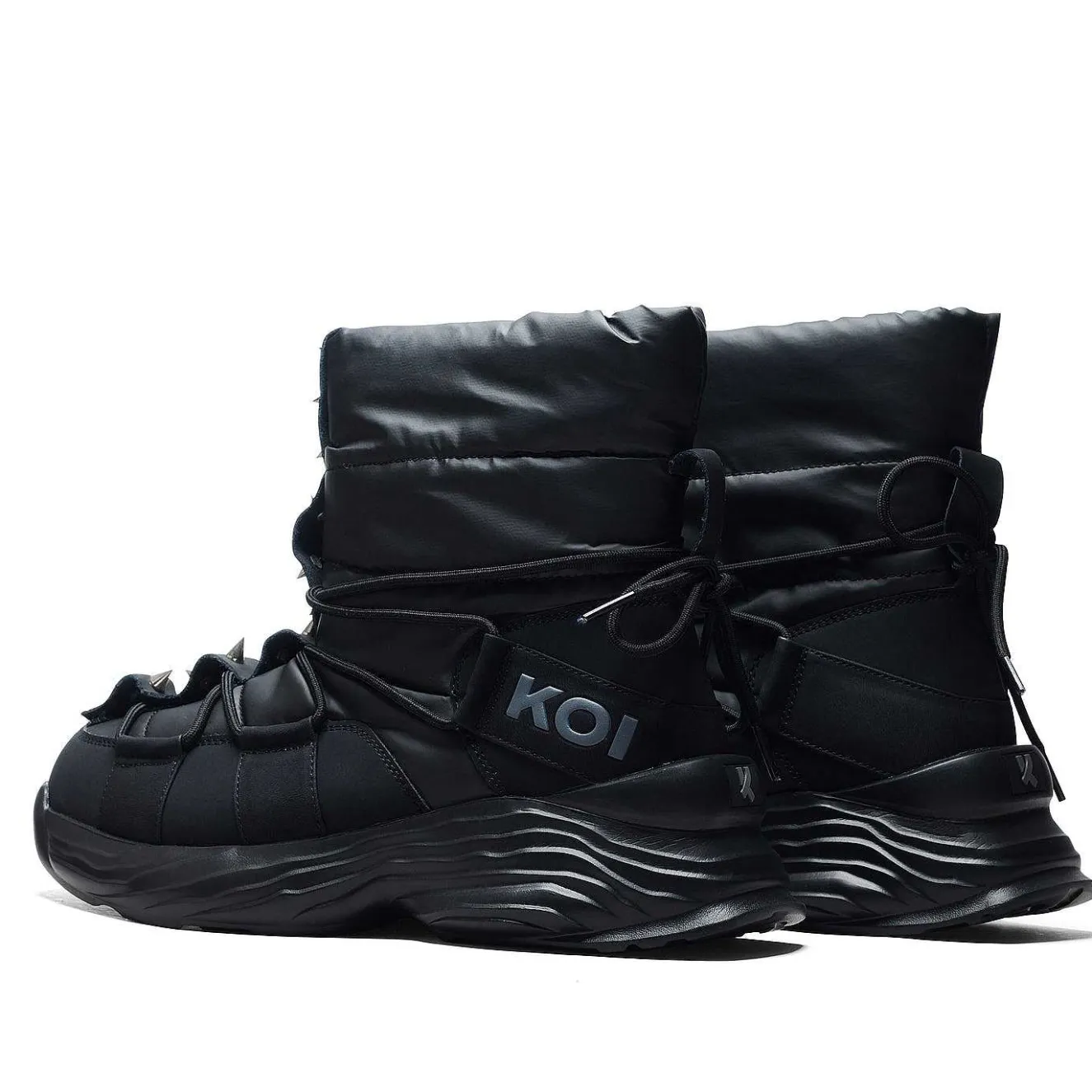 Cauldrife Demons Men'S Spiked Snow Boots - Black |<KOI footwear New