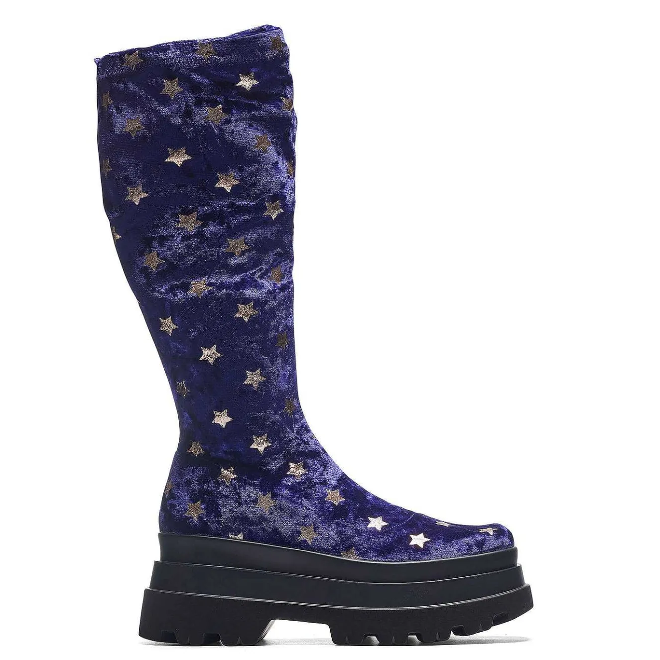 Celestial Dusk Trident Velvet Long Boots - Spellbound Purple | Koi<KOI footwear New