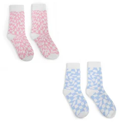 Check Mate Multi Pack Socks- Pink & Blue<KOI footwear Outlet