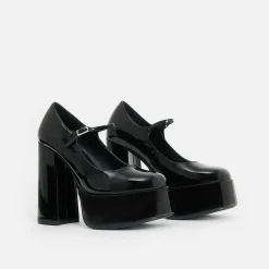 Darkbloom Black Patent Platform Heels<KOI footwear Clearance