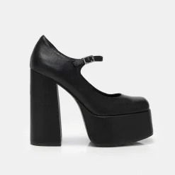 Darkbloom Black Platform Heels<KOI footwear Online