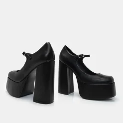 Darkbloom Black Platform Heels<KOI footwear Online