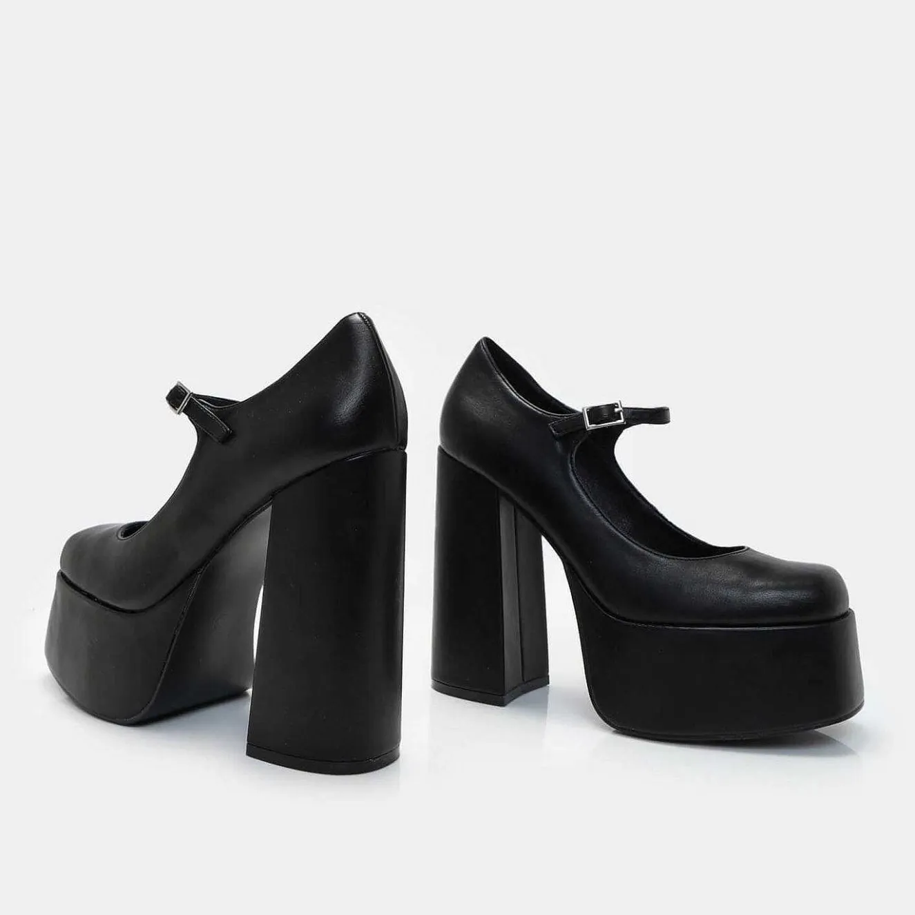 Darkbloom Black Platform Heels<KOI footwear Online