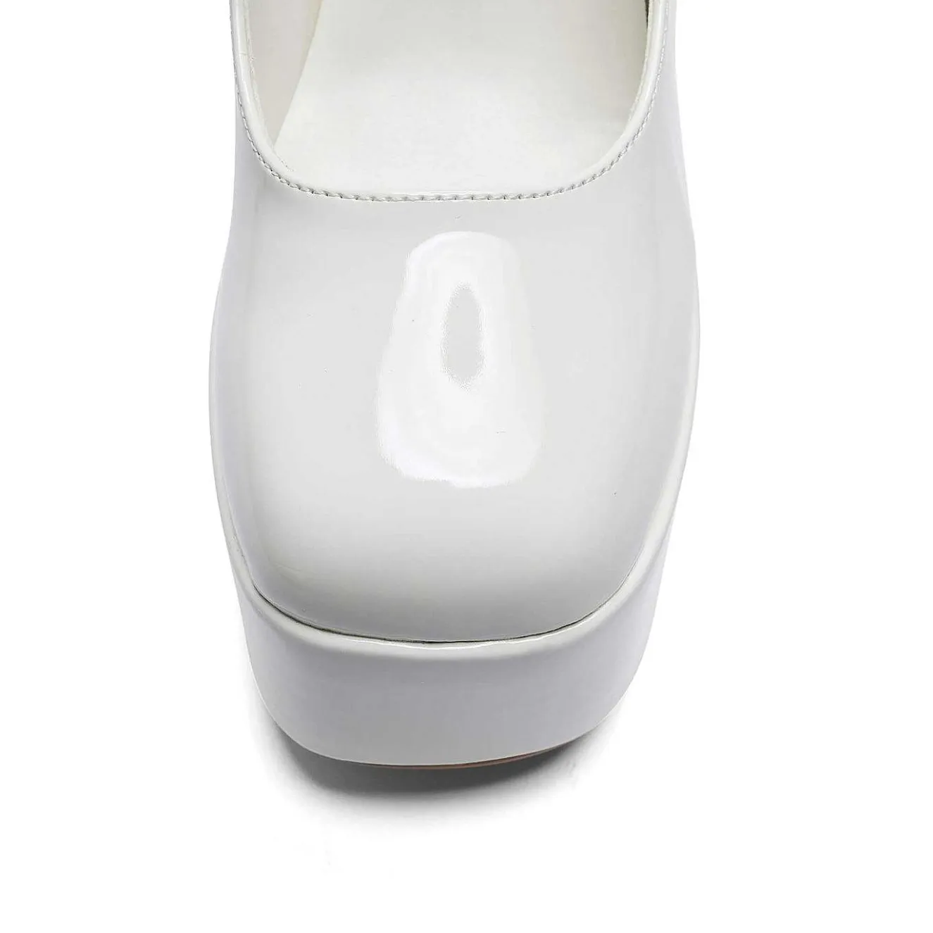 Darkbloom White Patent Platform Heels<KOI footwear Best