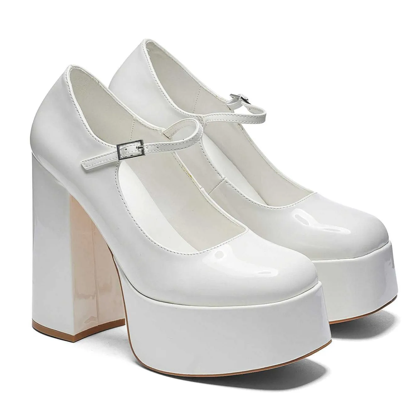 Darkbloom White Patent Platform Heels<KOI footwear Best