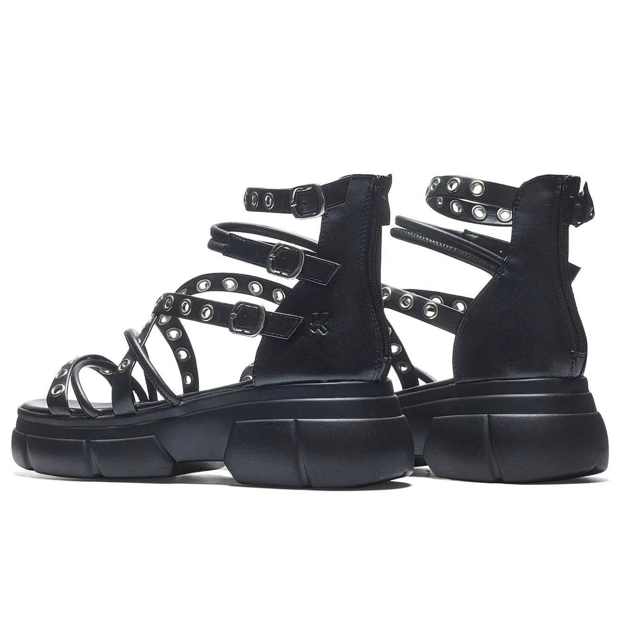 Dark Writings Strappy Chunky Sandals - Black<KOI footwear Sale