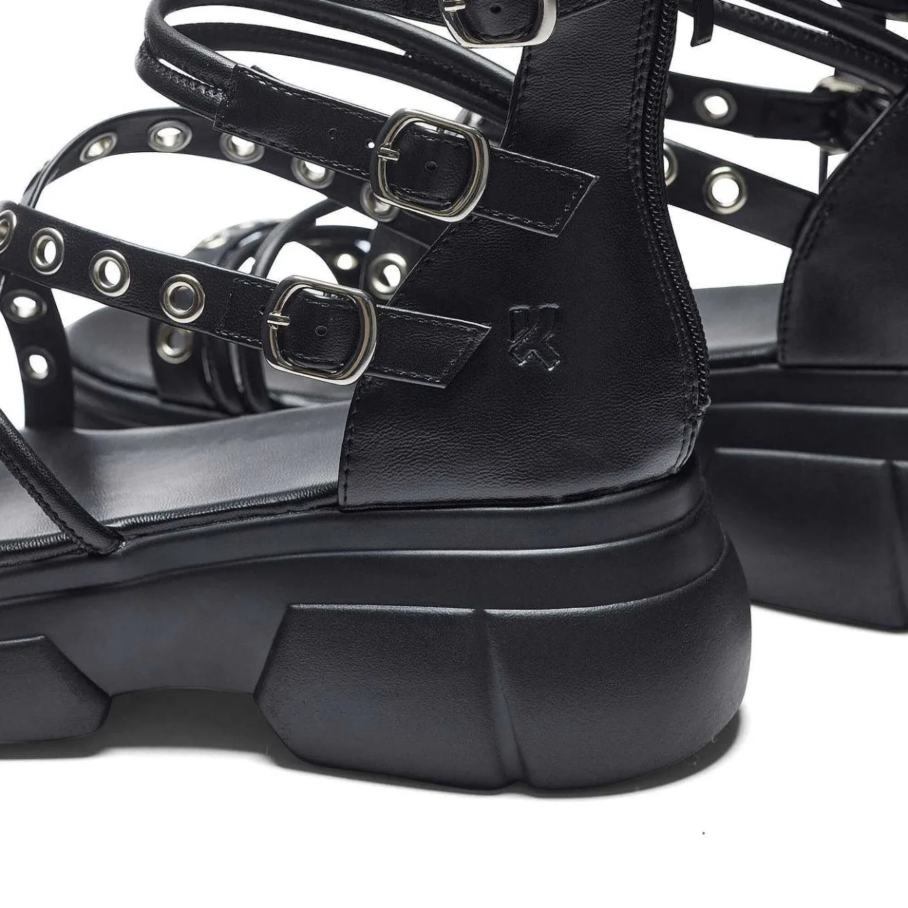 Dark Writings Strappy Chunky Sandals - Black<KOI footwear Sale