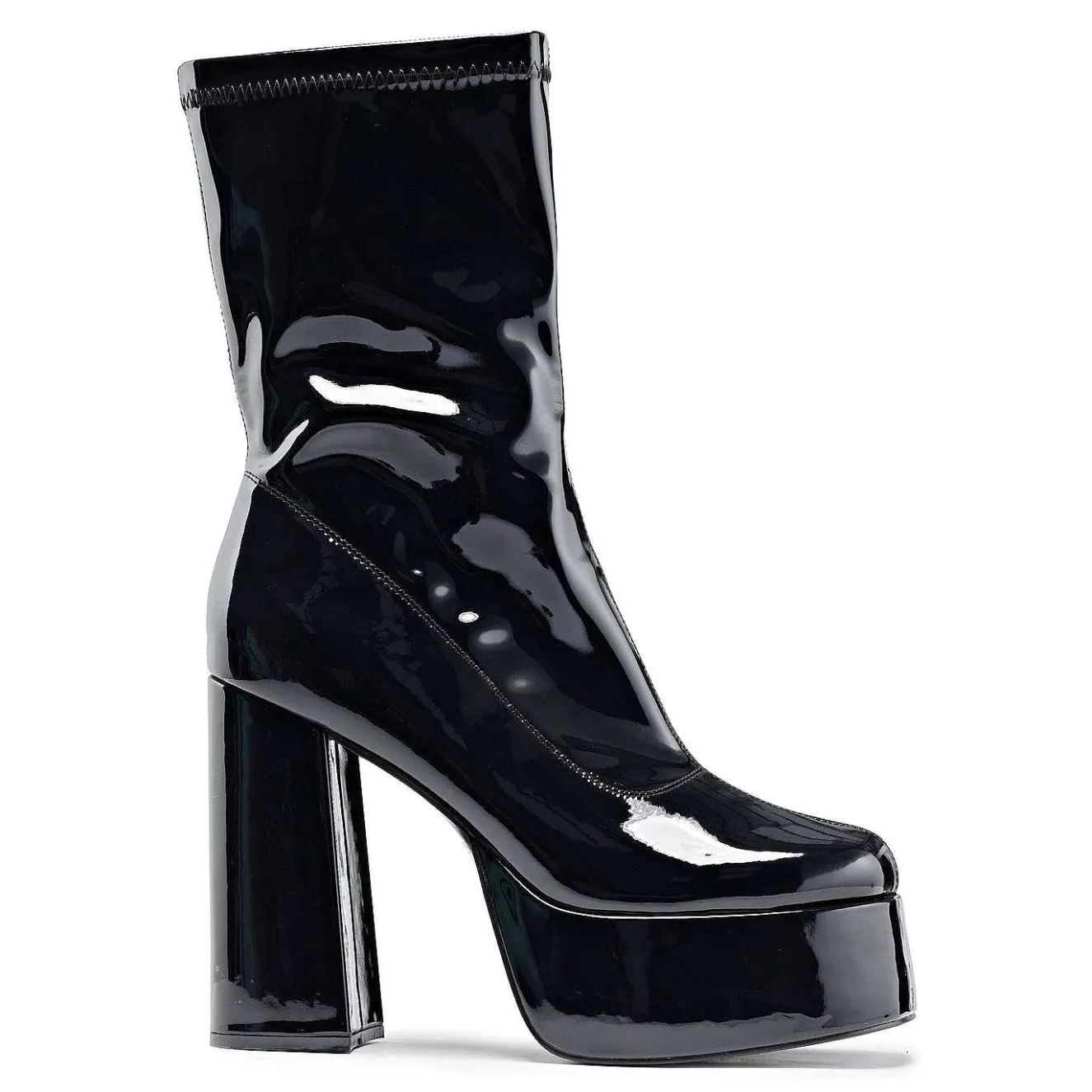 Delano Men'S Black Patent Platform Heeled Boots<KOI footwear