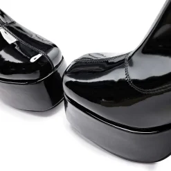 Delano Men'S Black Patent Platform Heeled Boots<KOI footwear