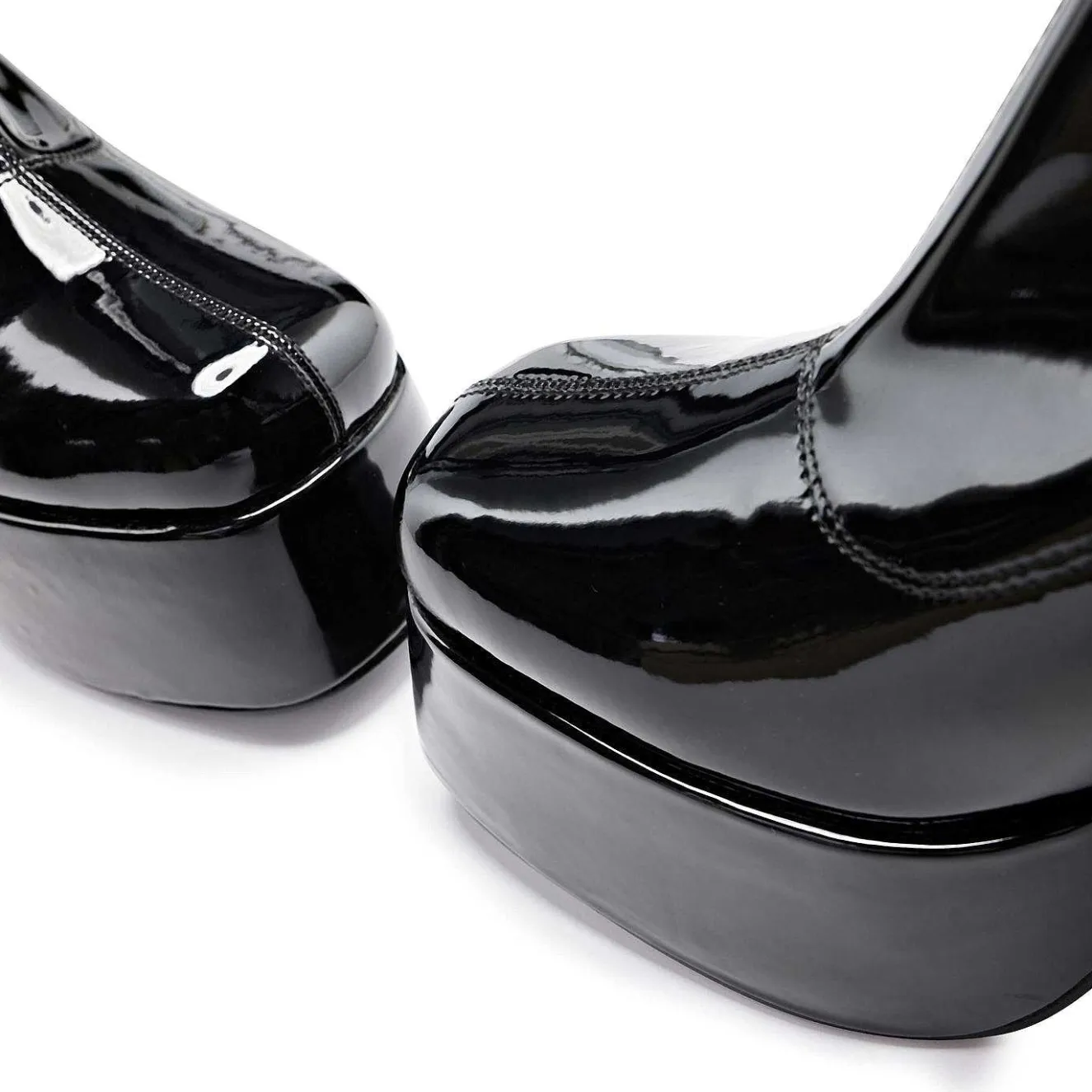 Delano Men'S Black Patent Platform Heeled Boots<KOI footwear Outlet