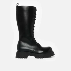 Deltora Black Lace Up Long Boots<KOI footwear