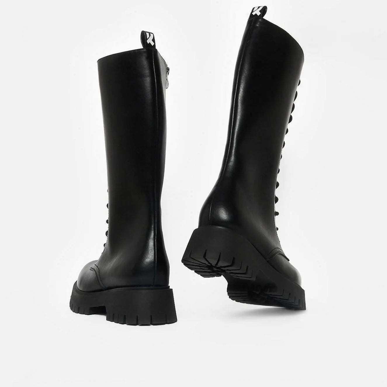 Deltora Black Lace Up Long Boots<KOI footwear