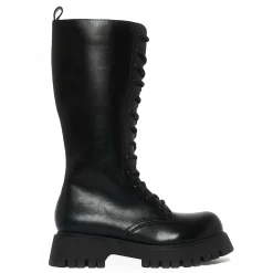 Deltora Black Lace Up Long Boots<KOI footwear