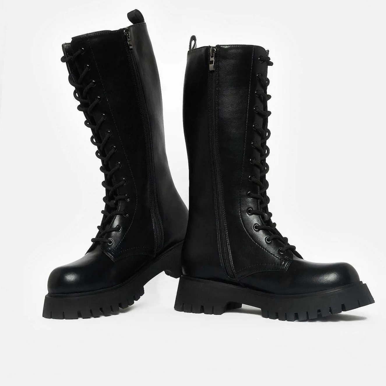 Deltora Black Lace Up Long Boots<KOI footwear