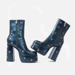 Dreams Of Mooncraft Teal Heeled Boots<KOI footwear New