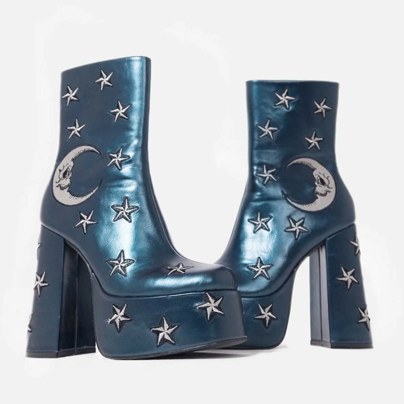 Dreams Of Mooncraft Teal Heeled Boots<KOI footwear New