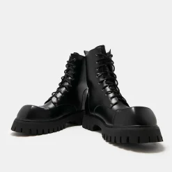 Gimli Men'S Black Square Toe Lace Up Boots<KOI footwear New
