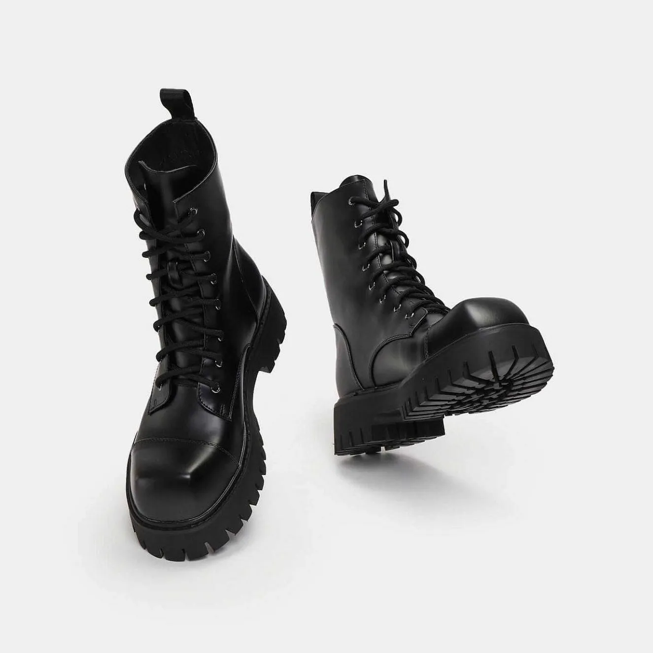 Gimli Men'S Black Square Toe Lace Up Boots<KOI footwear Outlet