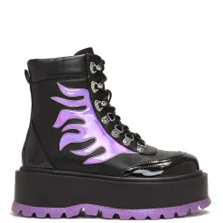 Helios Purple Hologram Flame Boots<KOI footwear