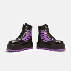 Helios Purple Hologram Flame Boots<KOI footwear