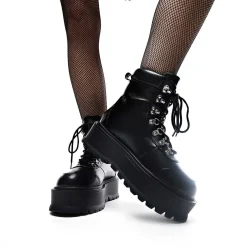 Hydra All Black Matrix Platform Boots<KOI footwear Hot