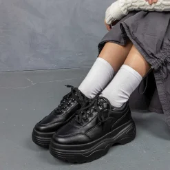 Jennie Striker Black Chunky Bubble Trainers<KOI footwear Online