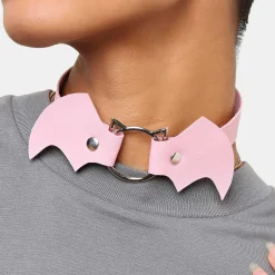 Kawaii Baby Pink Bat Choker<KOI footwear Sale