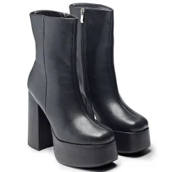 Lexus Black Platform Heeled Boots<KOI footwear Online