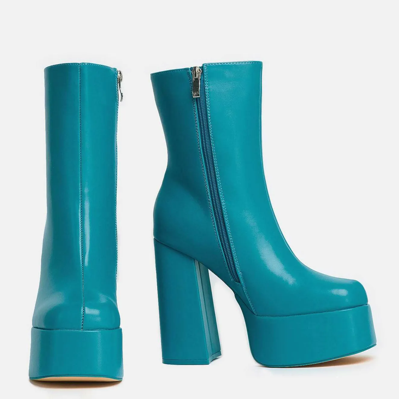 Lexus Steel Blue Platform Heeled Boots<KOI footwear Online