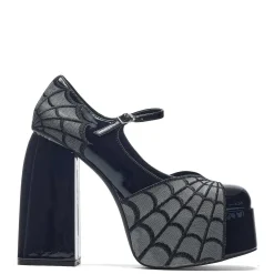 Octavia Web Platform Heels - Black<KOI footwear Hot